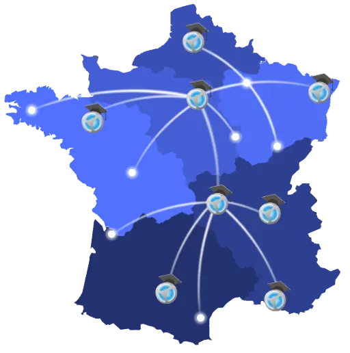 carte de France des interventions de SAVPRO Formation