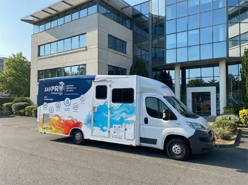 Formation incendie camion, unité mobile de SAVPRO Formation