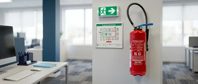 Extincteur, équipement de première intervention contre le feu en entreprise